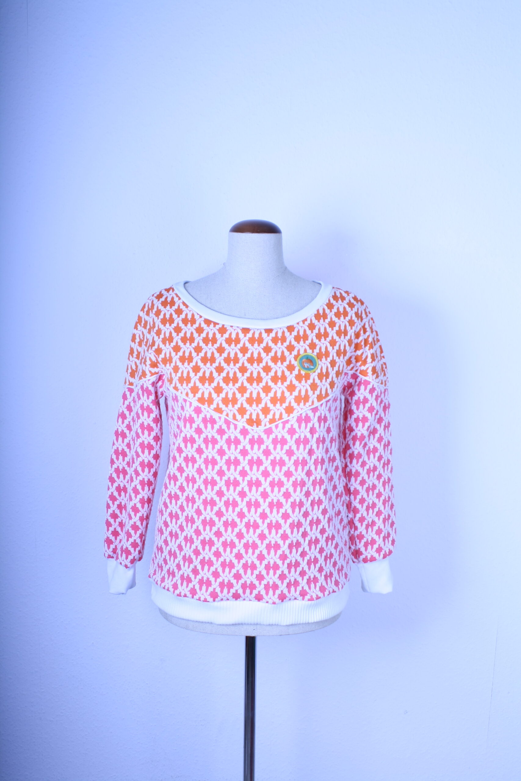 Oberteil Vintage Space Age in orange-rosa